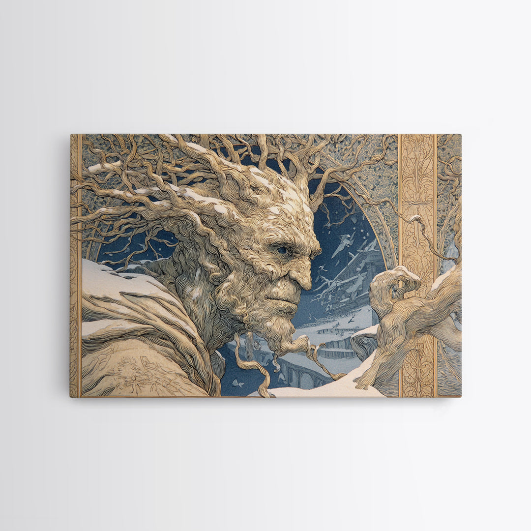 The Hollow-Tree Monster, Symbolist Death Art, Landscape Wall Art, Dark Halloween Decor, Canvas Print, Halloween Wall Art