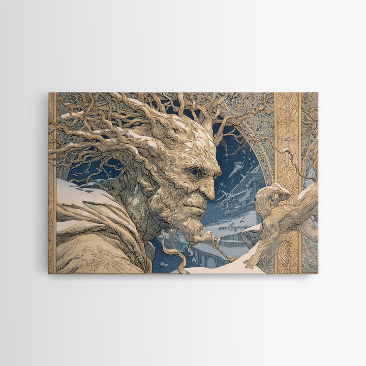 The Hollow-Tree Monster, Symbolist Death Art, Landscape Wall Art, Dark Halloween Decor, Canvas Print, Halloween Wall Art