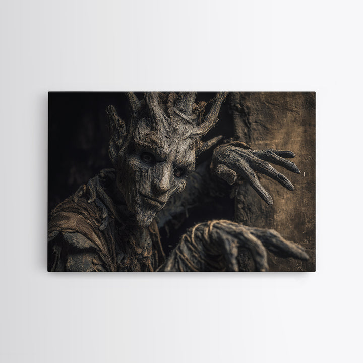 The Hollow-Tree Monster, Surreal Apocalyptic Art, Landscape Wall Art, Dark Halloween Decor, Canvas Print, Halloween Wall Art
