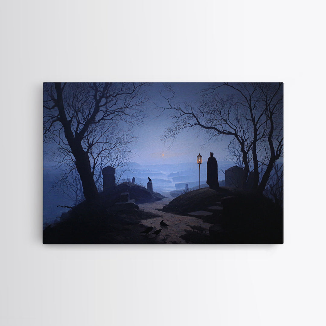 The Crossroads Spirit, Romantic Gothic Landscape, Landscape Wall Art, Gothic Horror Wall Art, Framed Canvas Print
