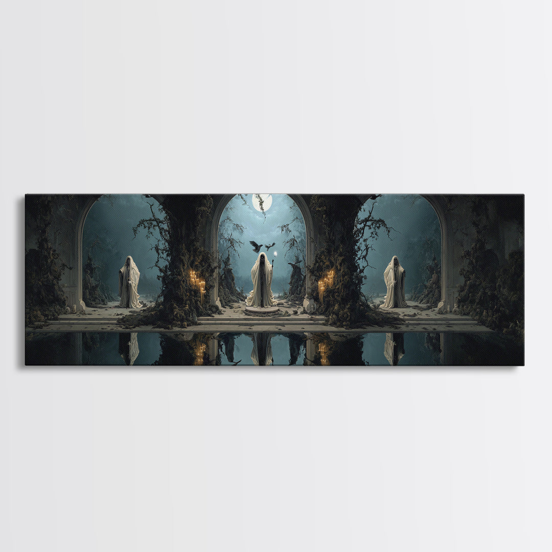 The Crossroads Spirit, Symbolist Gothic Landscape, Extra Wide Wall Art, Dark Fantasy Wall Art, Canvas Print, Halloween Wall Art