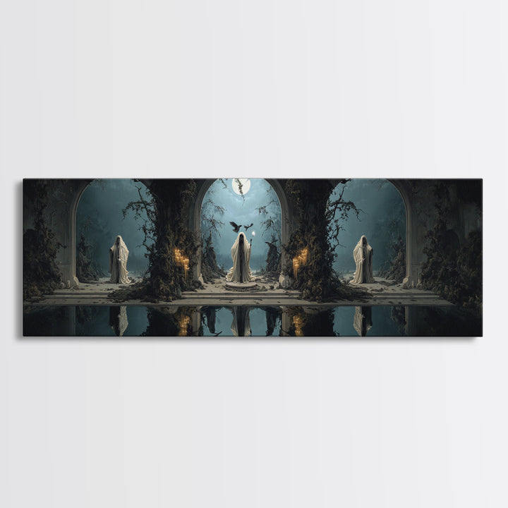 The Crossroads Spirit, Symbolist Gothic Landscape, Extra Wide Wall Art, Dark Fantasy Wall Art, Canvas Print, Halloween Wall Art