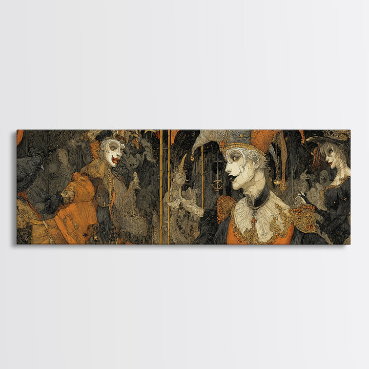 The Abandoned Carnival, Stained Glass Gothic Art, Extra Wide Wall Art, Dark Fantasy Wall Art, Canvas Print, Halloween Wall Art