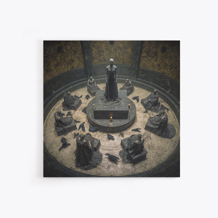 The Forgotten Crypt, Dark Symbolist Art, Square Wall Art, Macabre Wall Art, Canvas Print, Halloween Wall Art, Horror Wall Art