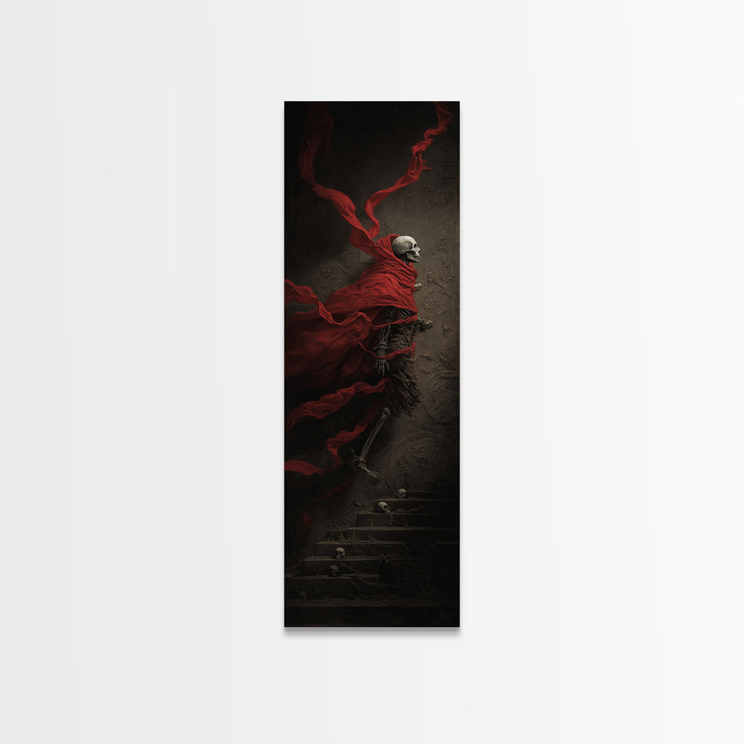 The Forgotten Crypt, Surreal Apocalyptic Art, Tall Narrow Wall Art, Macabre Wall Art, Canvas Print, Halloween Wall Art
