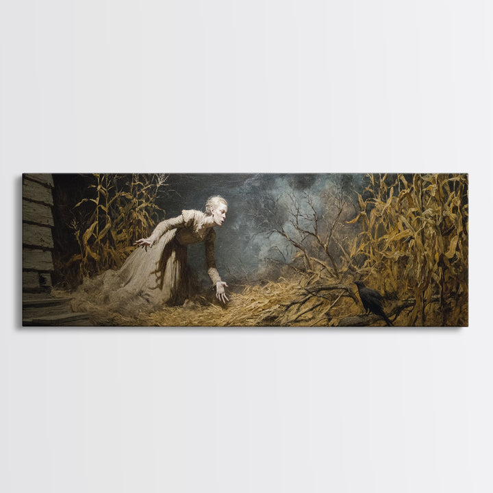 The Possessed Farmhouse, Gothic Nightmare Art, Extra Wide Wall Art, Dark Halloween Decor, Canvas Print, Halloween Wall Art