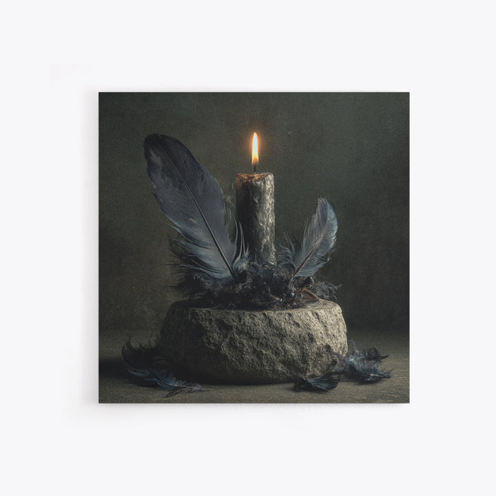 Silent Graveyard with Blue Moon Haze Canvas Print, Dark Art, Neutral Decor, Living Room Decor, Fine Art, Nocturne, Home Decor, DAR-1x1-90