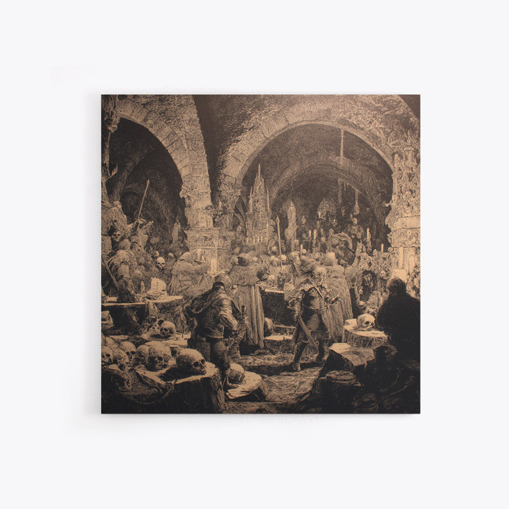 The Endless Catacombs, Renaissance Engraving Art, Square Wall Art, Dark Halloween Decor, Canvas Print, Halloween Wall Art