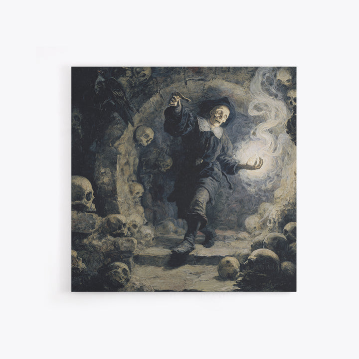 The Endless Catacombs, Danse Macabre Art, Square Wall Art, Macabre Wall Art, Framed Canvas Print, Halloween Wall Art