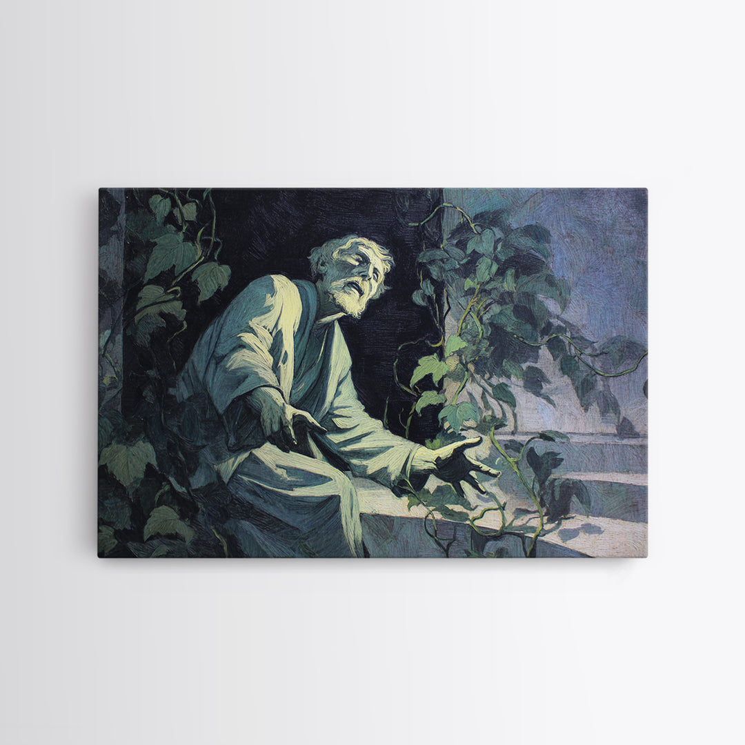 The Overgrown Chapel, Expressionist Gothic Art, Landscape Wall Art, Gothic Horror Wall Art, Canvas Print, Halloween Wall Art