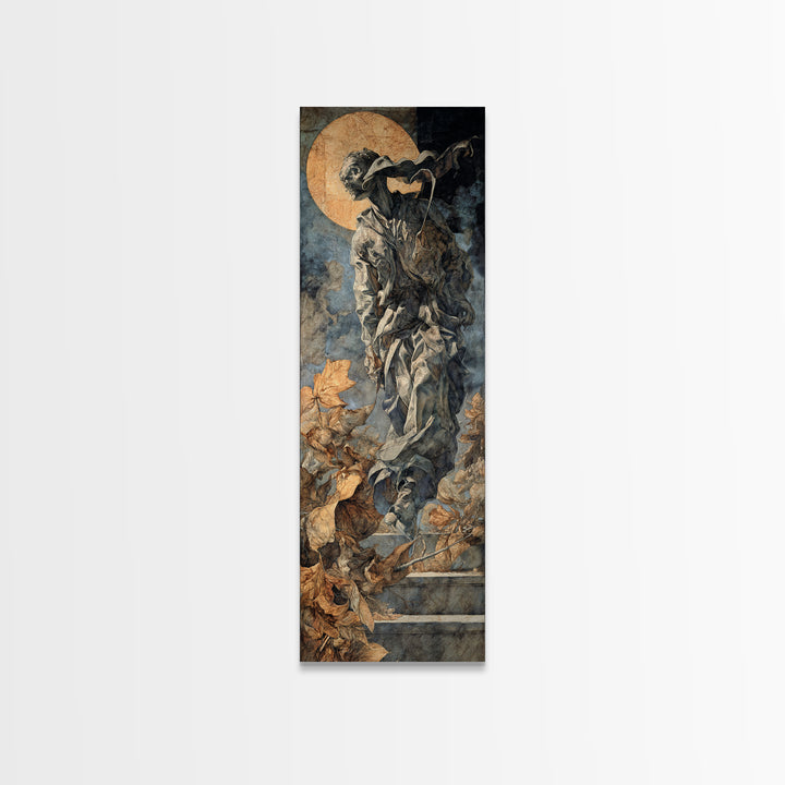 The Derelict Asylum, Dark Renaissance Art, Tall Narrow Wall Art, Gothic Horror Wall Art, Canvas Print, Halloween Wall Art