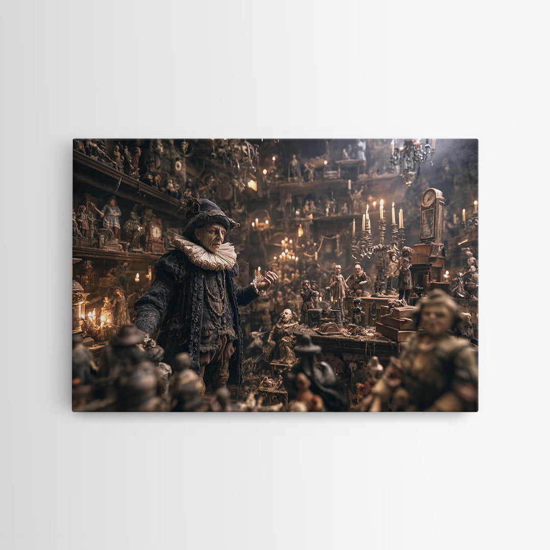 The Midnight Antique Shop, Medieval Grotesque Art, Landscape Wall Art, Gothic Horror Wall Art, Canvas Print, Halloween Wall Art