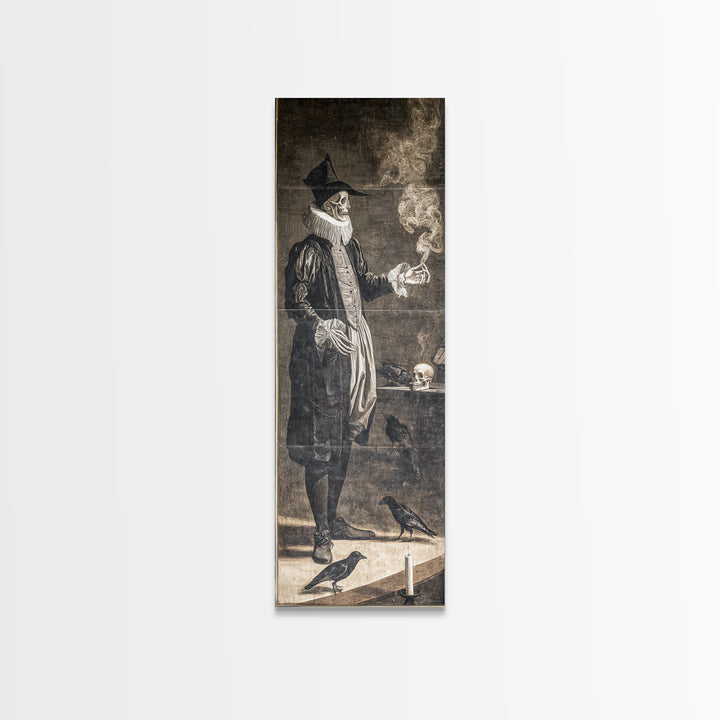 The Haunted Hotel, Danse Macabre Art, Tall Narrow Wall Art, Dark Fantasy Wall Art, Framed Canvas Print