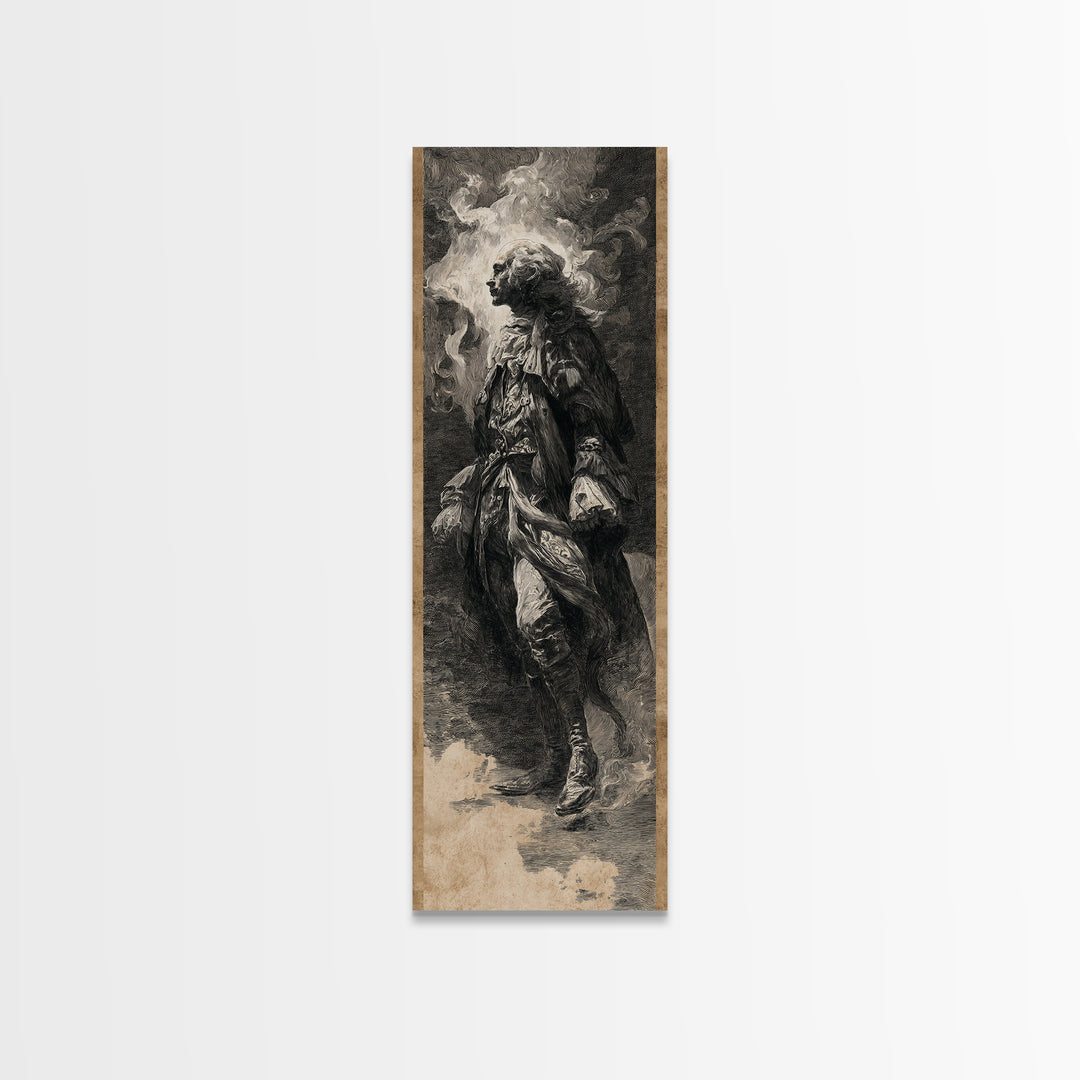 The Haunted Hotel, Baroque Witchcraft Art, Tall Narrow Wall Art, Gothic Horror Wall Art, Framed Canvas Print, Halloween Wall Art