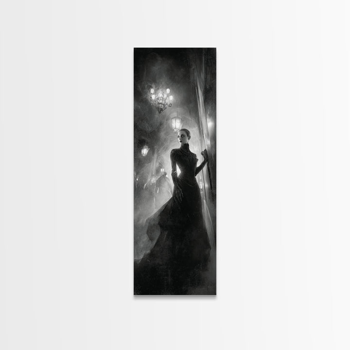 The Haunted Hotel, Biomechanical Horror Art, Tall Narrow Wall Art, Dark Fantasy Wall Art, Canvas Print, Halloween Wall Art