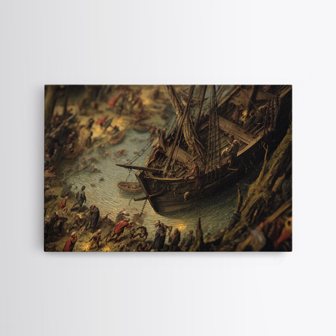 The Shipwreck Cove, Danse Macabre Art, Landscape Wall Art, Gothic Horror Wall Art, Canvas Print, Halloween Wall Art