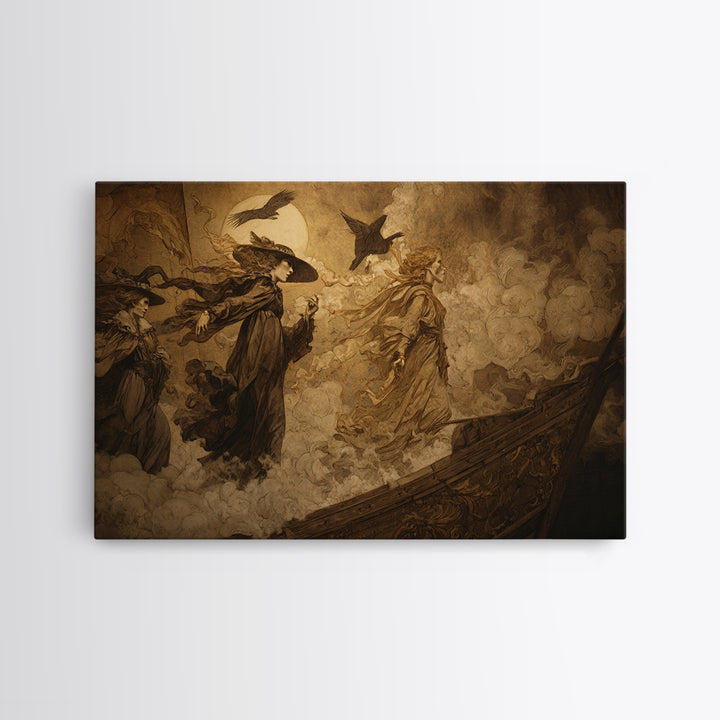 The Shipwreck Cove, Decadent Gothic Art, Landscape Wall Art, Gothic Horror Wall Art, Canvas Print, Halloween Wall Art