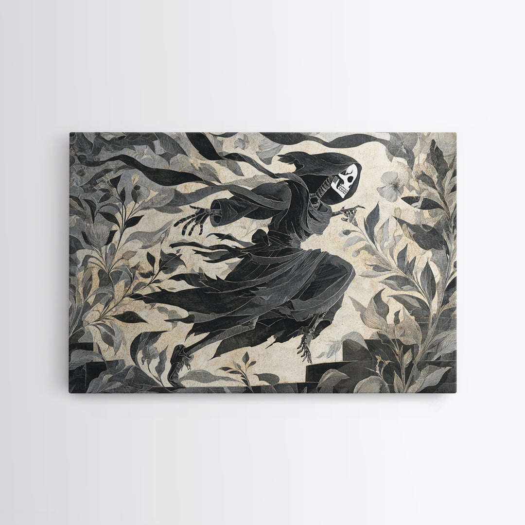 The Cemetery Greenhouse, Macabre Folk Print Art, Landscape Wall Art, Gothic Horror Wall Art, Canvas Print, Halloween Wall Art