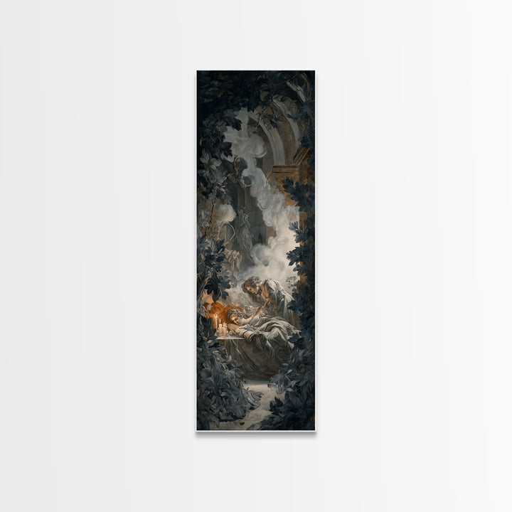 The Ghost Wedding, Gothic Nightmare Art, Tall Narrow Wall Art, Dark Halloween Decor, Canvas Print, Halloween Wall Art, Dark Fantasy Art