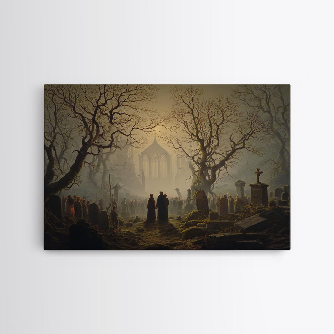 The Ghost Wedding, Romantic Gothic Landscape, Landscape Wall Art, Macabre Wall Art, Canvas Print, Halloween Wall Art