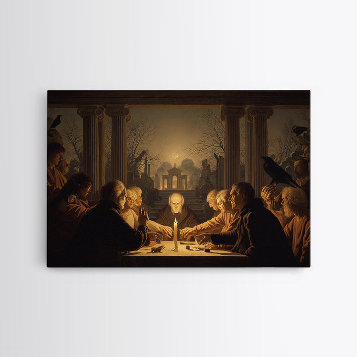 The Candlelit Seance, Romantic Gothic Landscape, Landscape Wall Art, Macabre Wall Art, Framed Canvas Print, Halloween Wall Art