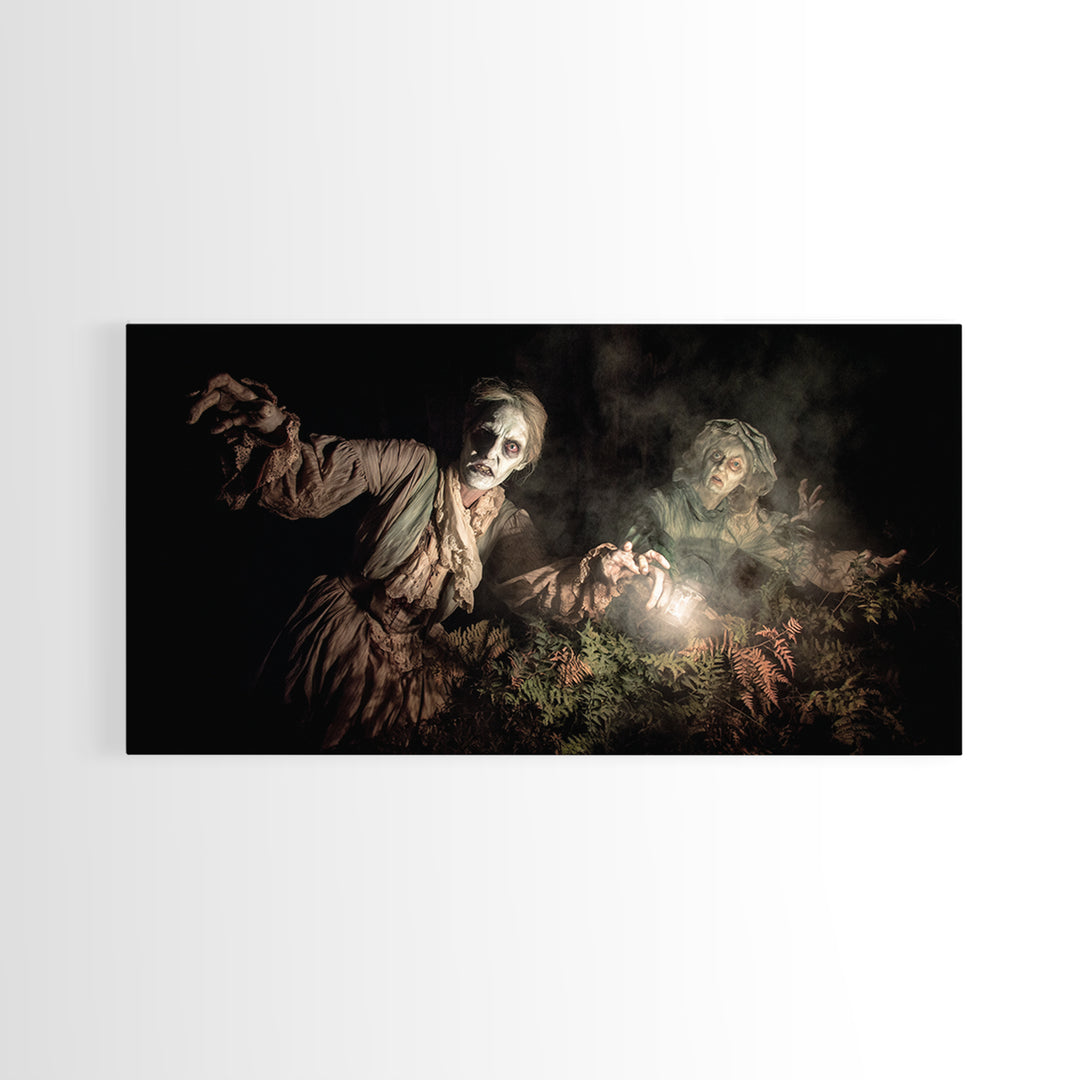 The Haunted Hayride, Gothic Nightmare Art, Wide Panoramic Art, Gothic Horror Wall Art, Canvas Print, Halloween Wall Art