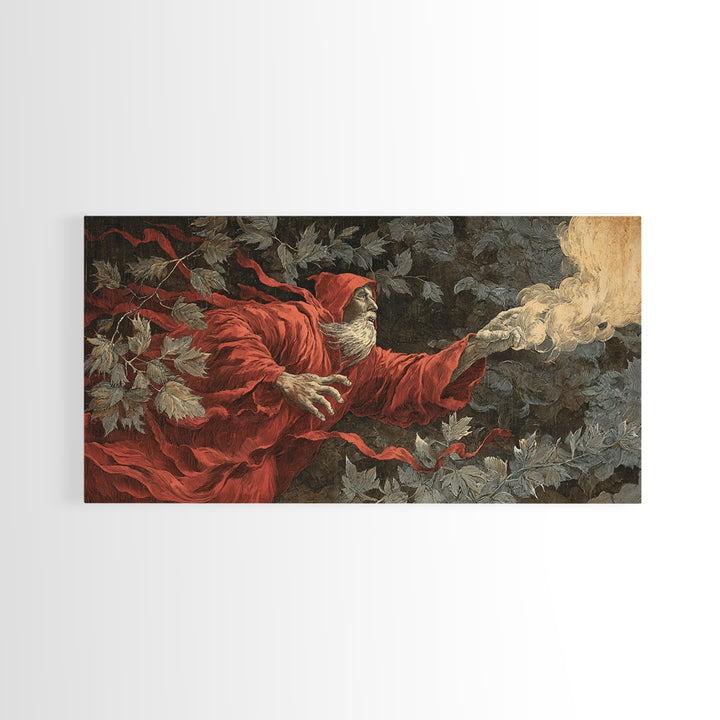 The Haunted Hayride, Visionary Gothic Art, Wide Panoramic Art, Dark Halloween Decor, Canvas Print, Halloween Wall Art