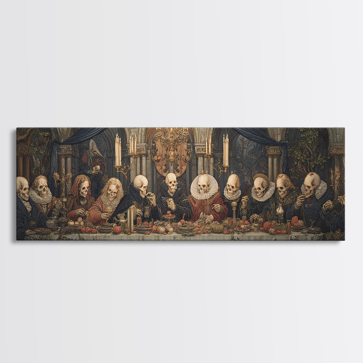 The Vampire Banquet, Danse Macabre Art, Extra Wide Wall Art, Gothic Horror Wall Art, Framed Canvas Print