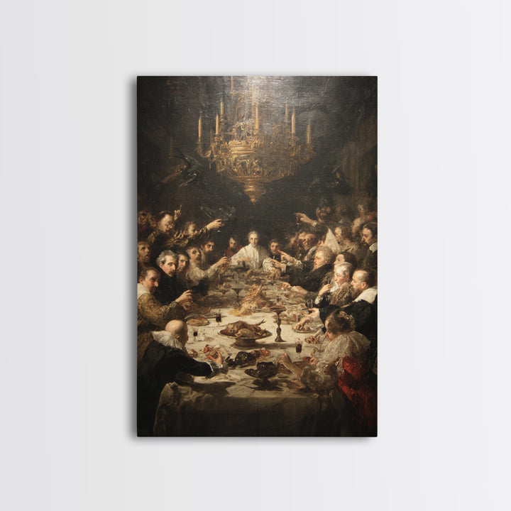 The Vampire Banquet, Gothic Nightmare Art, Vertical Wall Art, Dark Halloween Decor, Canvas Print, Halloween Wall Art, Dark Fantasy Art