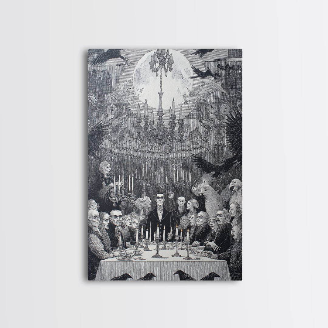 The Vampire Banquet, Victorian Macabre Art, Vertical Wall Art, Dark Fantasy Wall Art, Canvas Print, Halloween Wall Art, Horror Wall Art
