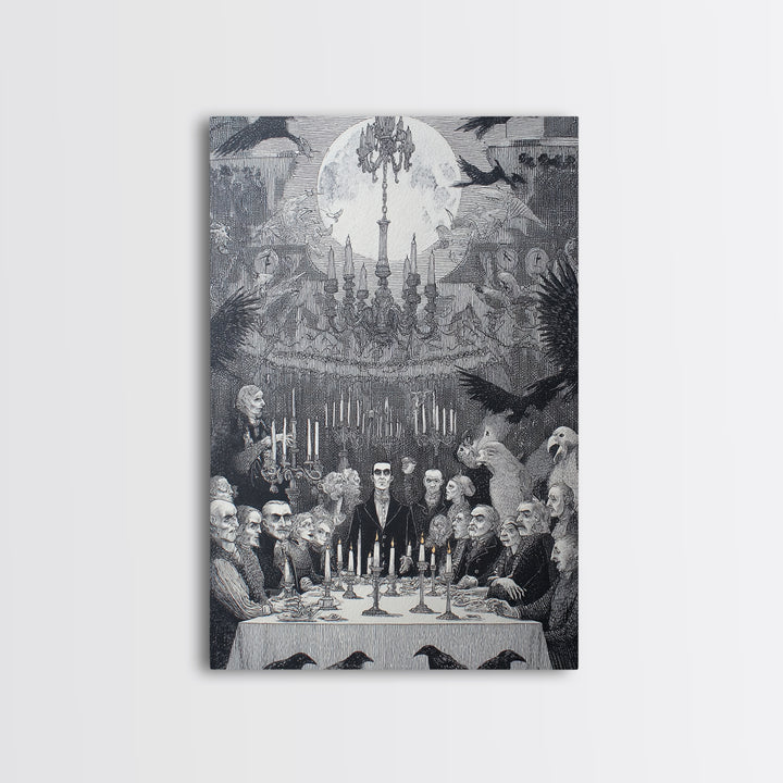 The Vampire Banquet, Victorian Macabre Art, Vertical Wall Art, Dark Fantasy Wall Art, Canvas Print, Halloween Wall Art, Horror Wall Art