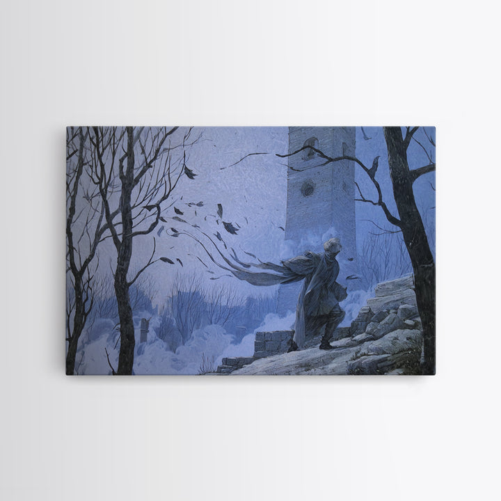 The Thirteenth Bell, Romantic Gothic Landscape, Landscape Wall Art, Dark Fantasy Wall Art, Canvas Print, Halloween Wall Art