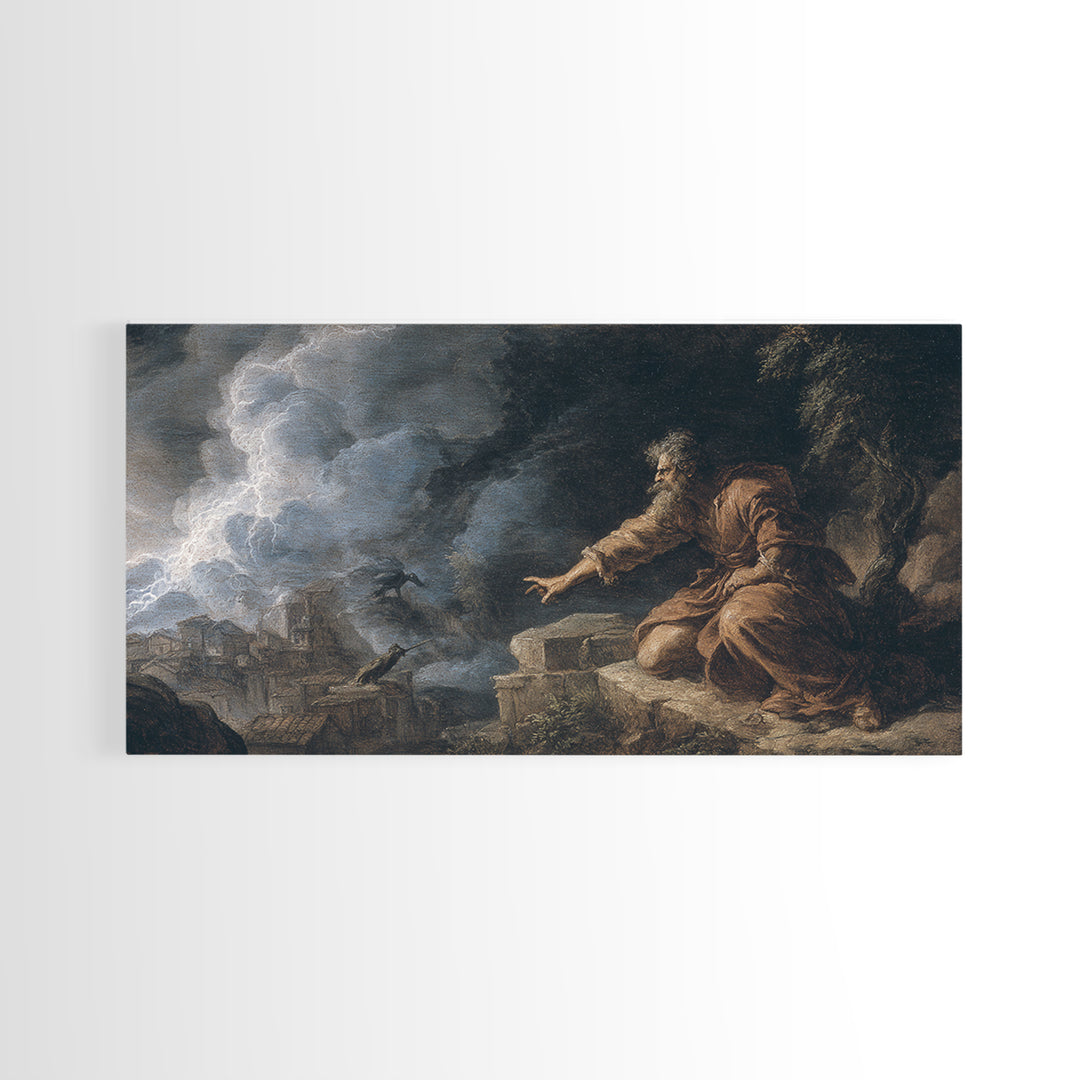 The Halloween Storm, Baroque Witchcraft Art, Wide Panoramic Art, Dark Fantasy Wall Art, Canvas Print, Halloween Wall Art