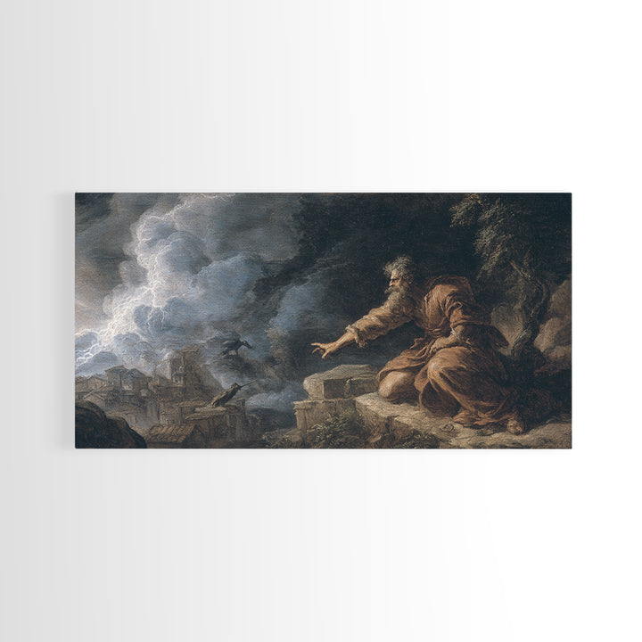 The Halloween Storm, Baroque Witchcraft Art, Wide Panoramic Art, Dark Fantasy Wall Art, Canvas Print, Halloween Wall Art