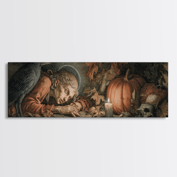 The First Frost Awakening, Dark Renaissance Art, Extra Wide Wall Art, Dark Fantasy Wall Art, Framed Canvas Print