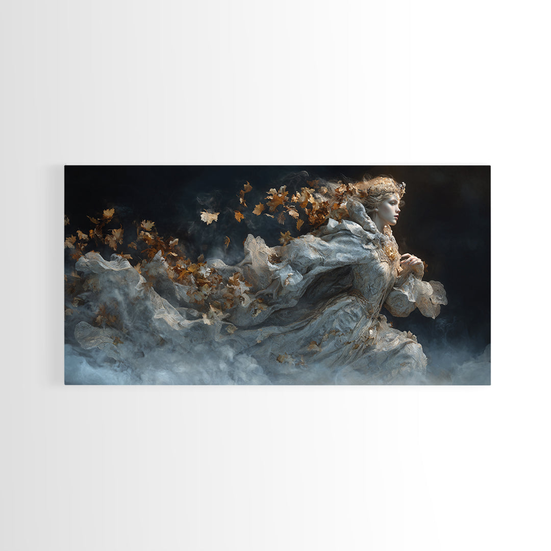 The First Frost Awakening, Apocalyptic Romantic Art, Wide Panoramic Art, Gothic Horror Wall Art, Canvas Print, Halloween Wall Art