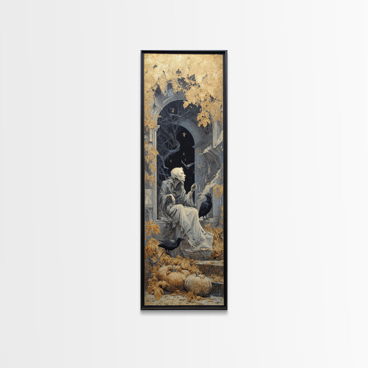 The First Frost Awakening, Surreal Apocalyptic Art, Tall Narrow Wall Art, Gothic Horror Wall Art, Framed Canvas Print