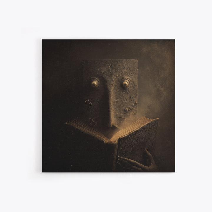 The Living Spellbook, Symbolist Dream Art, Square Wall Art, Macabre Wall Art, Canvas Print, Halloween Wall Art, Statement Wall Art