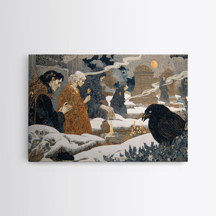 The Living Spellbook, Symbolist Death Art, Landscape Wall Art, Dark Fantasy Wall Art, Canvas Print, Halloween Wall Art