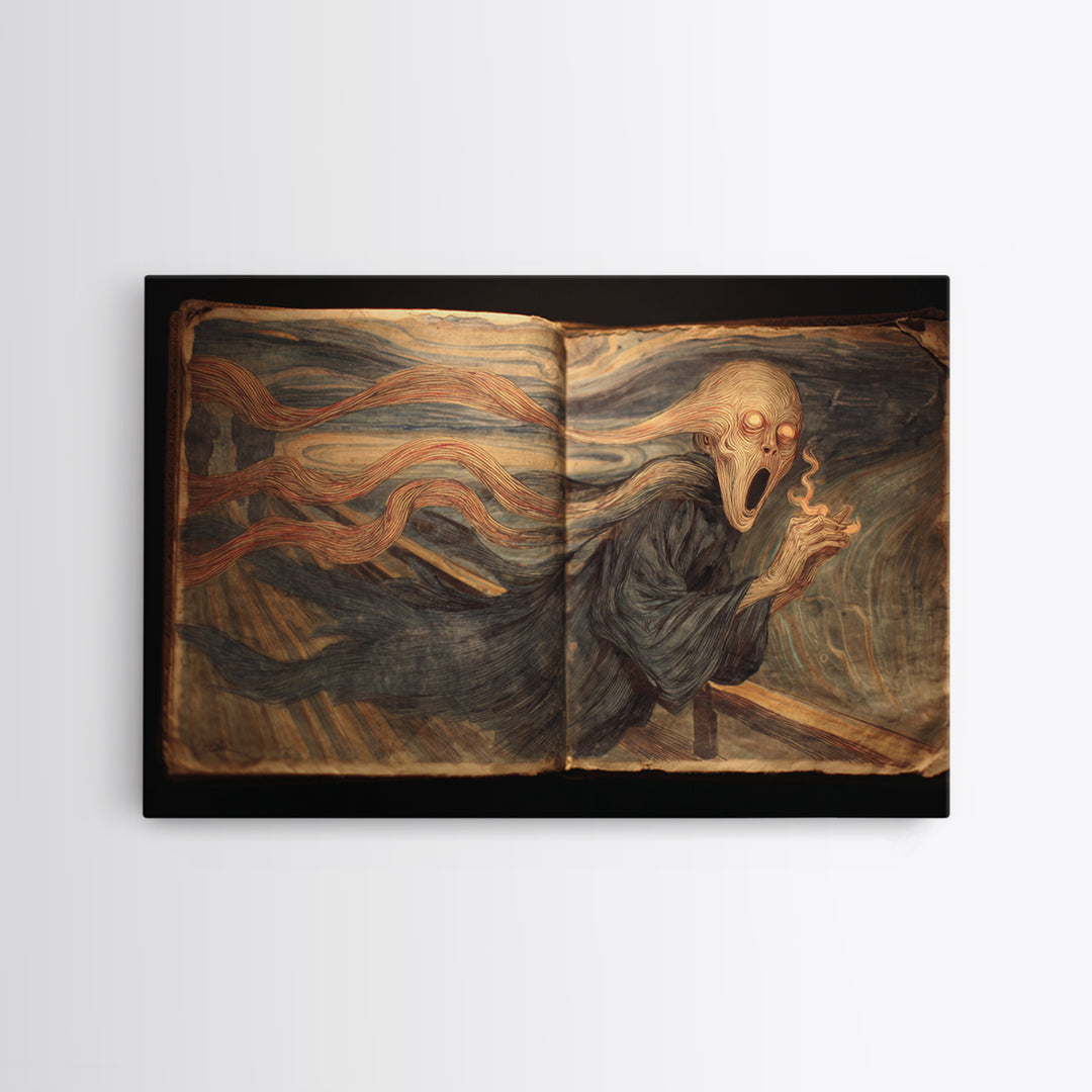 The Living Spellbook, Expressionist Gothic Art, Landscape Wall Art, Dark Halloween Decor, Canvas Print, Halloween Wall Art, Horror Wall Art