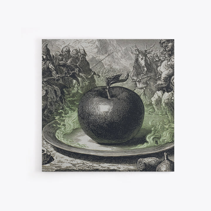 The Poisoned Apple, Renaissance Engraving Art, Square Wall Art, Dark Fantasy Wall Art, Canvas Print, Halloween Wall Art, Gothic Home Decor