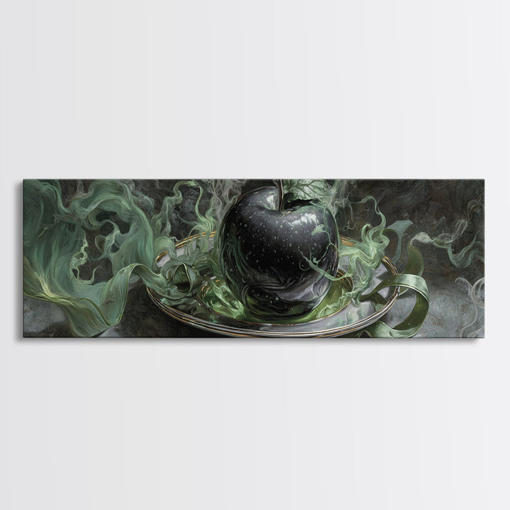 The Poisoned Apple, Visionary Gothic Art, Extra Wide Wall Art, Gothic Horror Wall Art, Framed Canvas Print, Halloween Wall Art