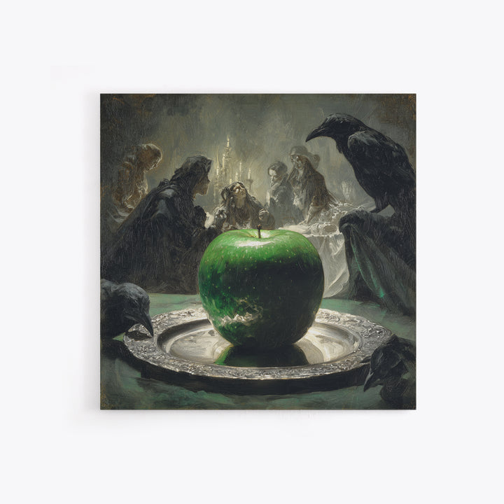 The Poisoned Apple, Decadent Gothic Art, Square Wall Art, Macabre Wall Art, Canvas Print, Halloween Wall Art, Gothic Home Decor