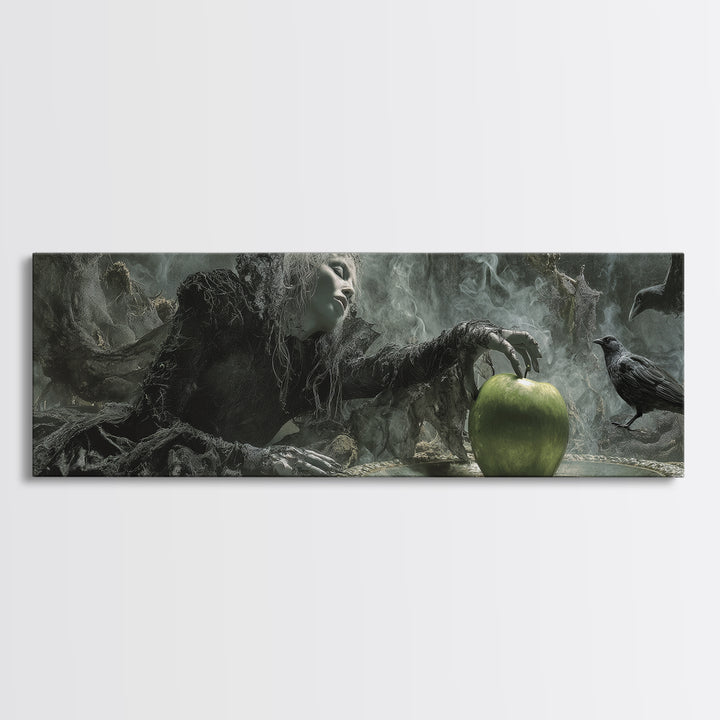 The Poisoned Apple, Expressionist Nightmare Art, Extra Wide Wall Art, Gothic Horror Wall Art, Framed Canvas Print, Halloween Wall Art