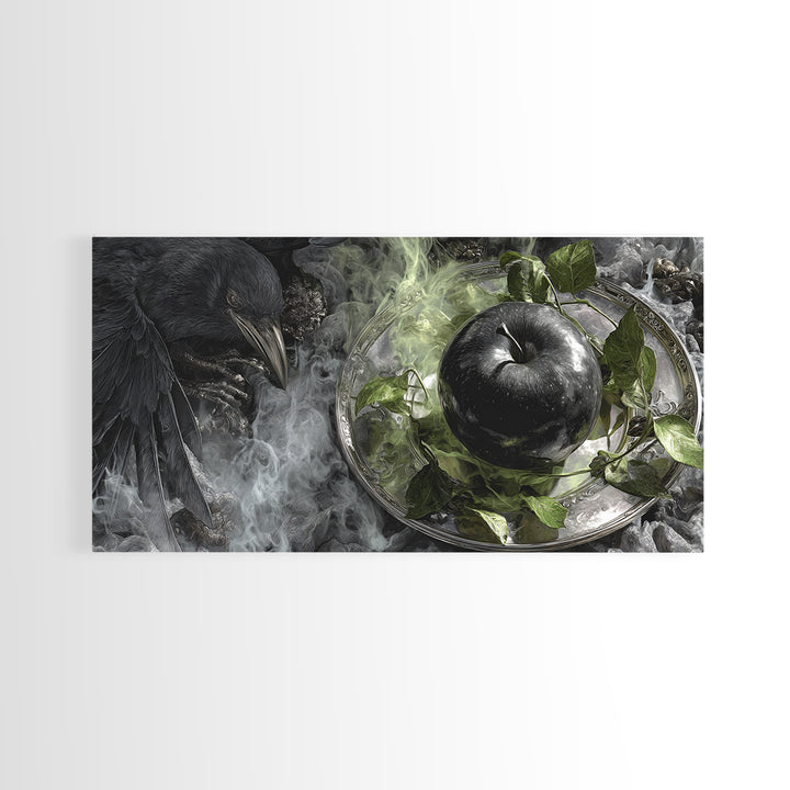The Poisoned Apple, Grotesque Carnival Art, Wide Panoramic Art, Macabre Wall Art, Framed Canvas Print, Halloween Wall Art
