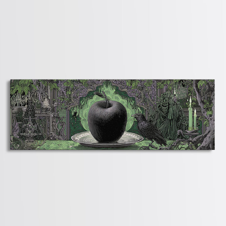 The Poisoned Apple, Stained Glass Gothic Art, Extra Wide Wall Art, Macabre Wall Art, Canvas Print, Halloween Wall Art, Statement Wall Art