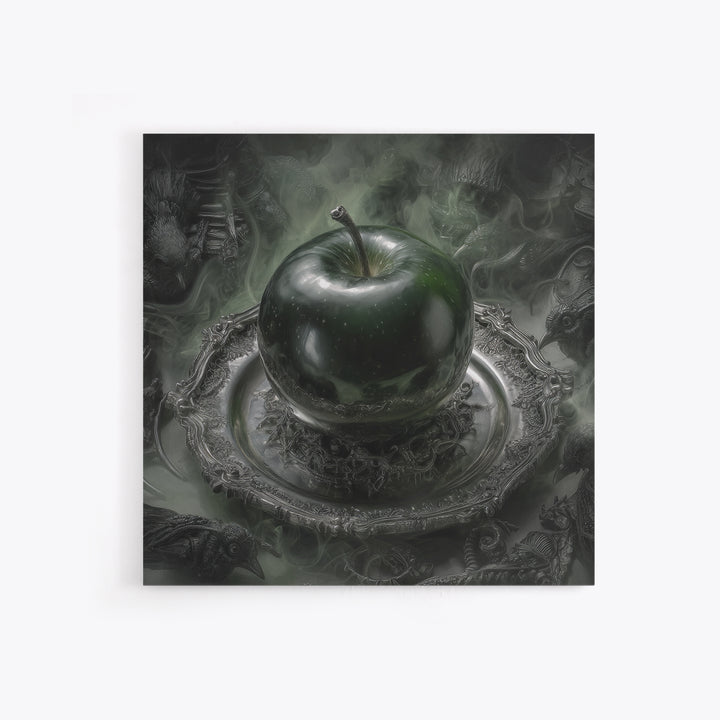 The Poisoned Apple, Biomechanical Horror Art, Square Wall Art, Dark Fantasy Wall Art, Canvas Print, Halloween Wall Art, Spooky Wall Decor