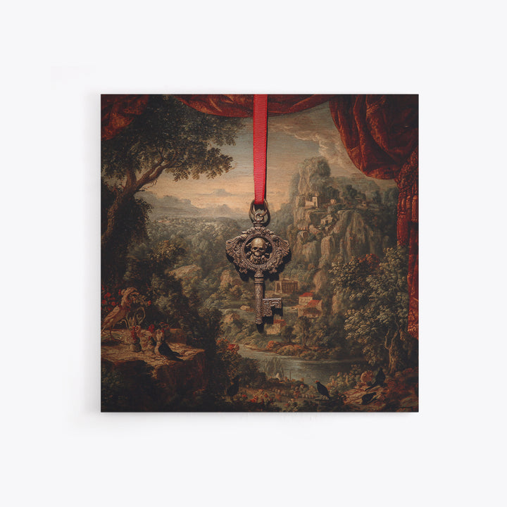 The Coffin Key, Baroque Witchcraft Art, Square Wall Art, Dark Fantasy Wall Art, Canvas Print, Halloween Wall Art, Horror Wall Art