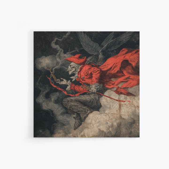 The Coffin Key, Gothic Nightmare Art, Square Wall Art, Dark Fantasy Wall Art, Framed Canvas Print, Halloween Wall Art