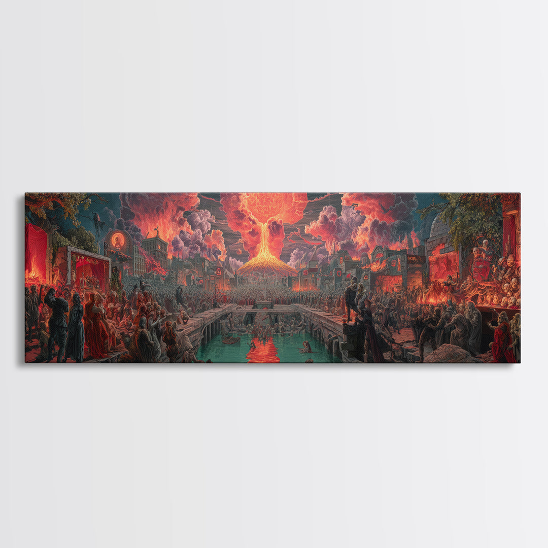 The Coffin Key, Apocalyptic Romantic Art, Extra Wide Wall Art, Gothic Horror Wall Art, Canvas Print, Halloween Wall Art, Seasonal Home Decor